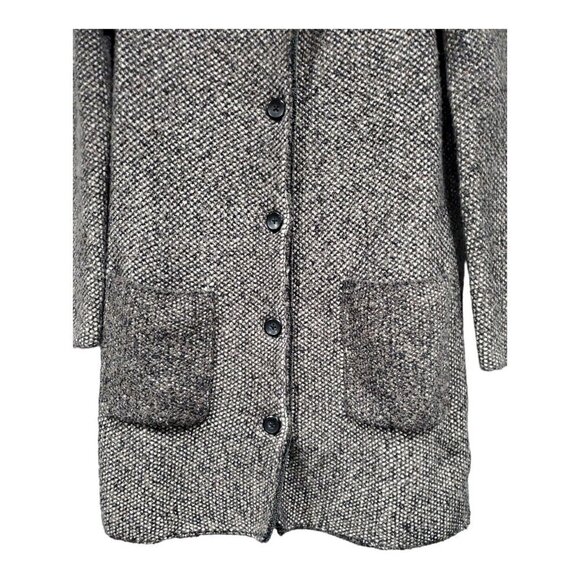 J. Jill Women's Long Button-Down Gray/Black Tweed Cardigan Sweater Pockets Sz XS - Picture 3 of 14